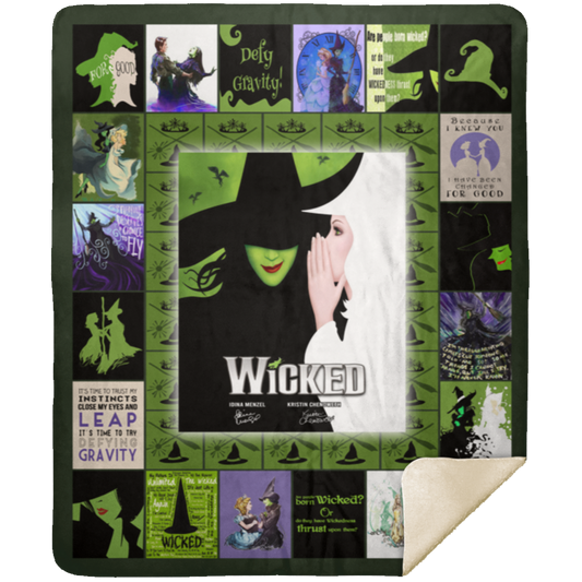 Wicked Fleece Blanket, Premium Sherpa Blanket, Wicked Blanket, Musical Quilt, Wicked Musical Blanket	MSHM Premium Sherpa Blanket 50x60