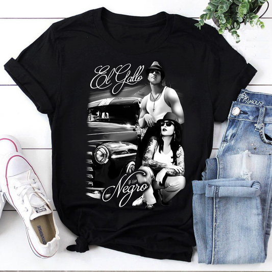 El Gallo Negro Blood In Blood Out Mens Heavyweight Unisex Vintage T-Shirt