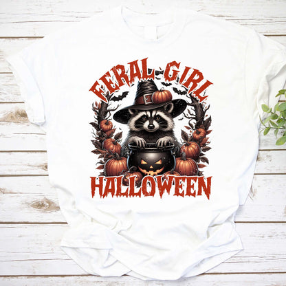 Feral Girl Halloween Shirt, Raccoon Lover Shirt