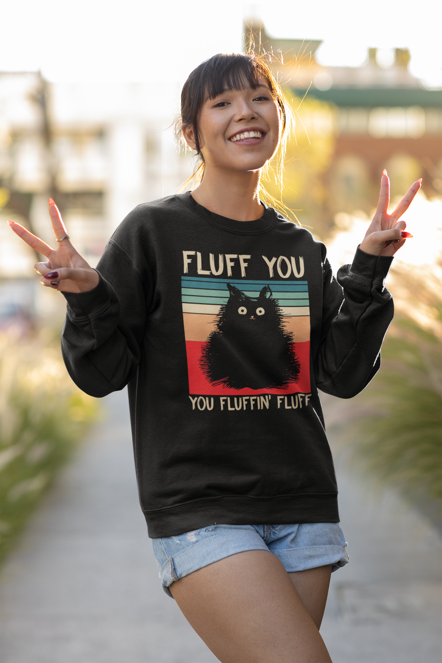 Fluff You You Fluffin Fluff Funny Cute Cat Lover Funny Sarcastic Vintage T-Shirt