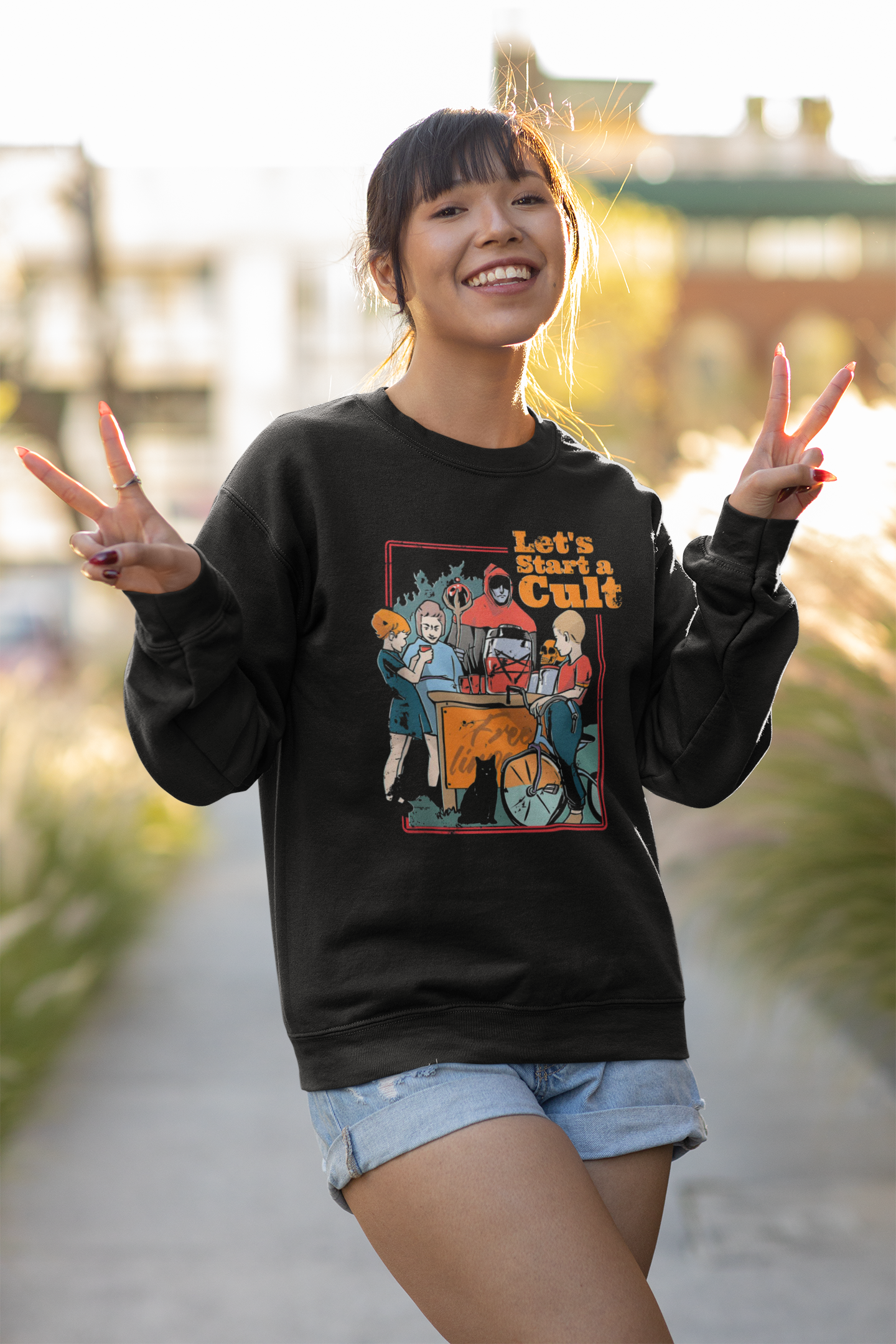 Funny Vintage Horror Let's Start a Cult Vintage T-Shirt