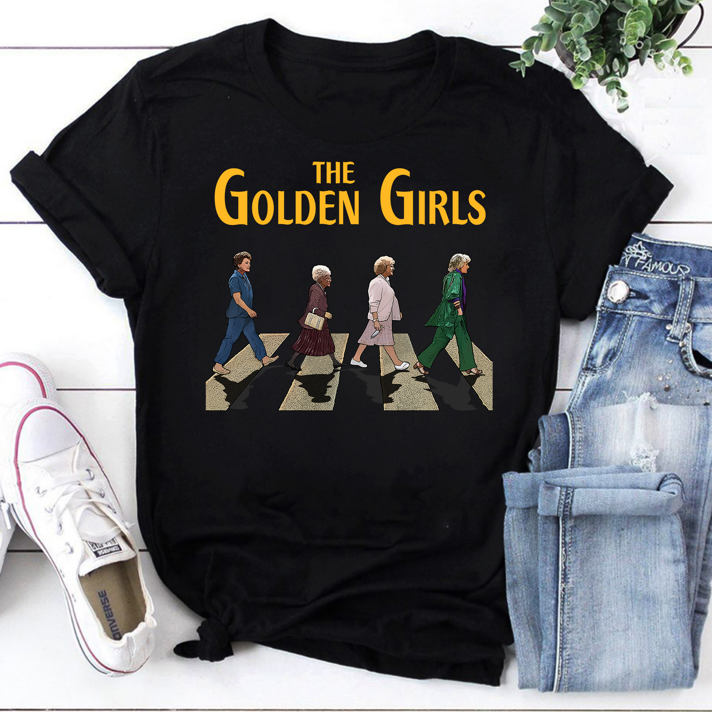 The Golden Girl Crossing Road Vintage Unisex  T-Shirt