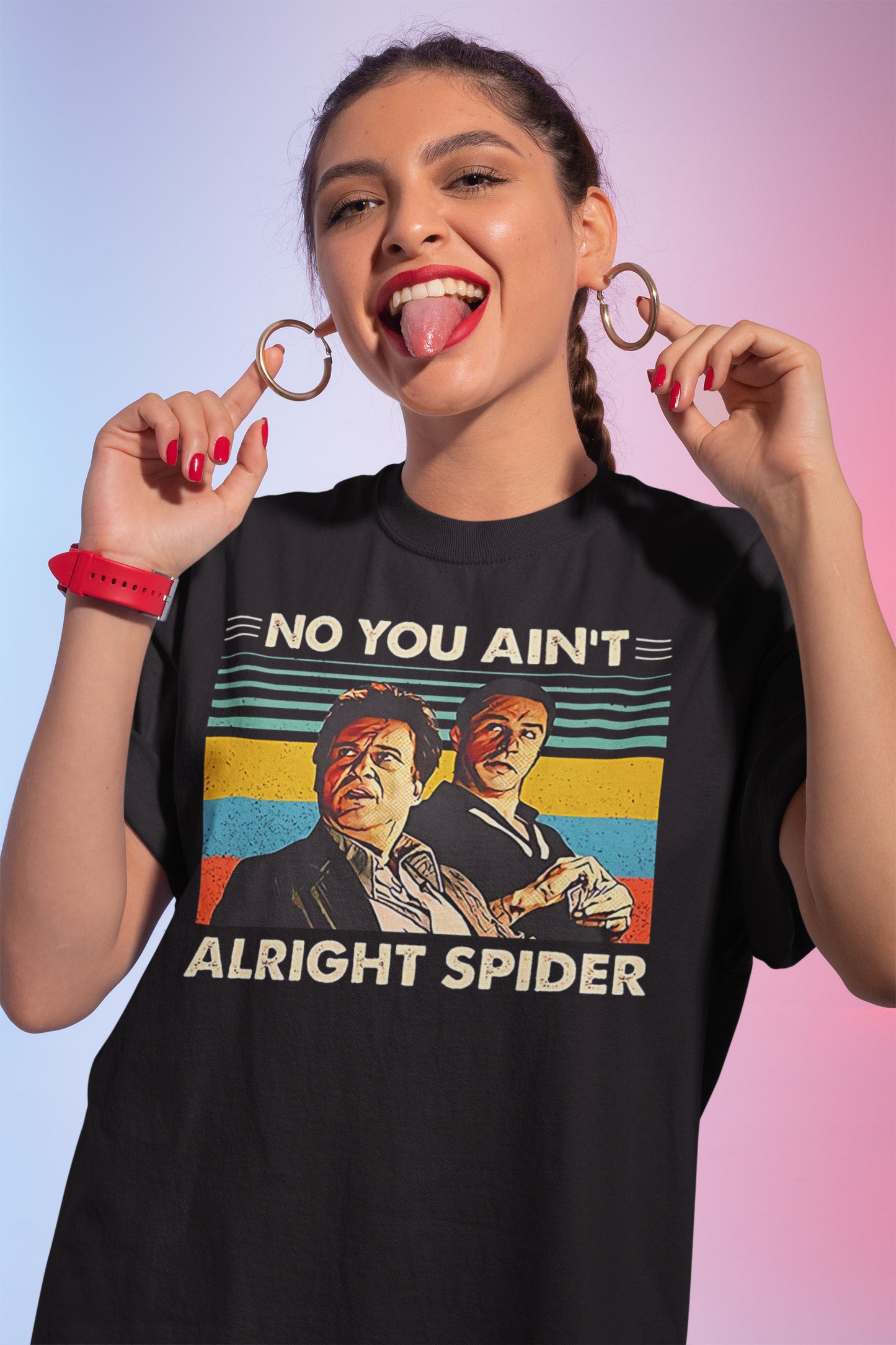 Goodfellas No You Ain_t Alright Spider Vintage Graphic Men Black T-Shirt