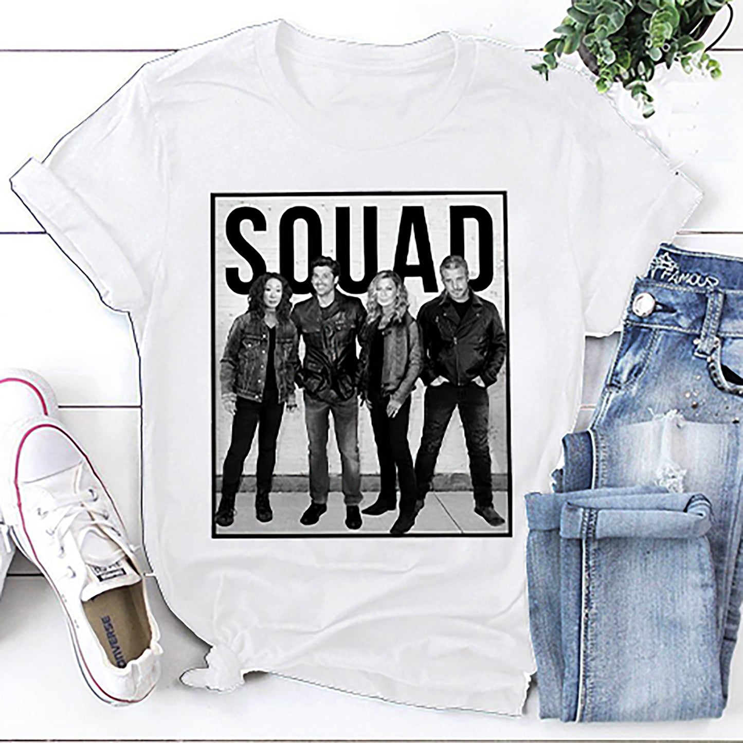 Grey’s Anatomy Squad Yang, Derek Shepherd, Meredith Grey, Mark Sloan T-Shirt