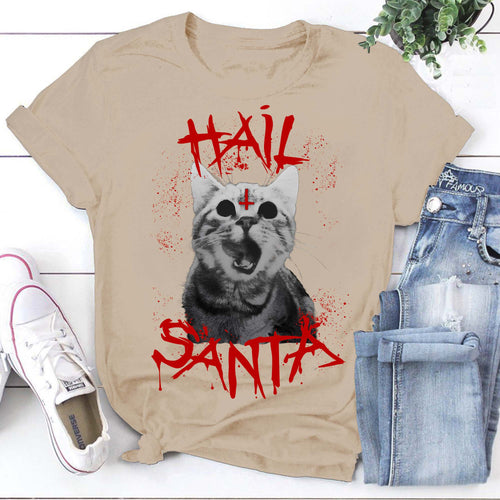 Hail Satan Cat Shirt, Cat Devil Shirt, Satanic Cat Shirt