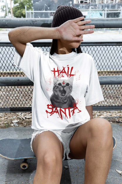 Hail Satan Cat Shirt, Cat Devil Shirt, Satanic Cat Shirt