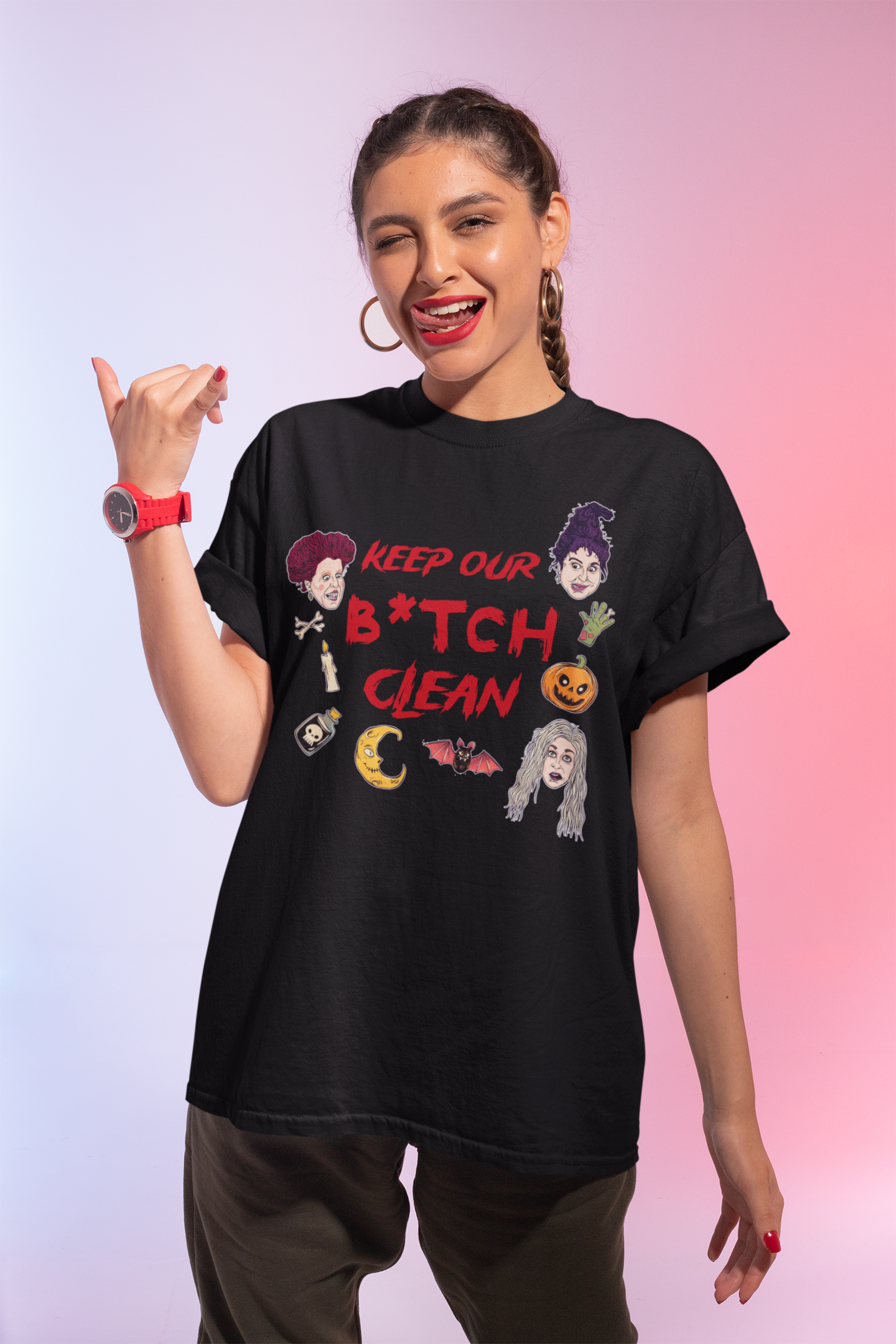 Halloween Woman Bitch Vintage T-Shirt