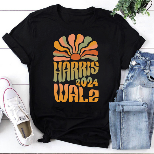 Harris Walz Floral Vintage T-Shirt