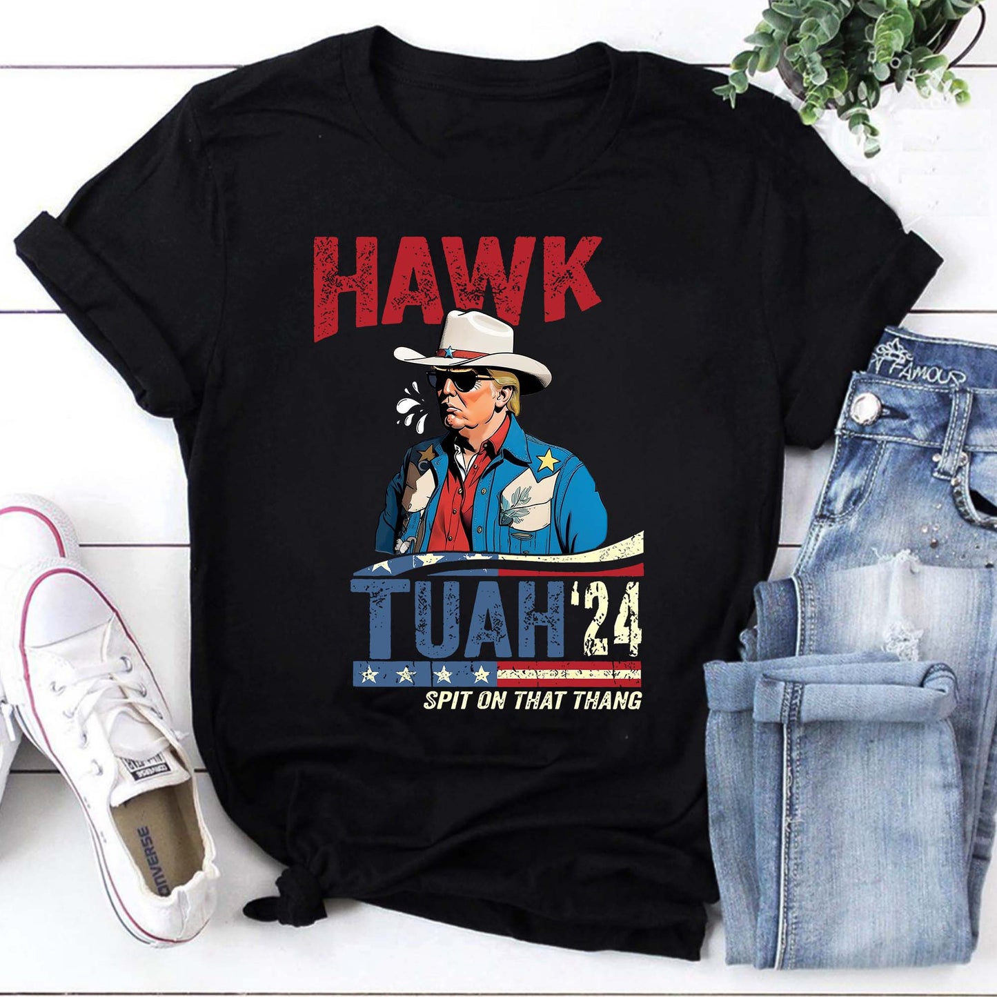 Hawk Tuah Trump 4th Of July Shirt, Hawk Tuah Vintage Shirt