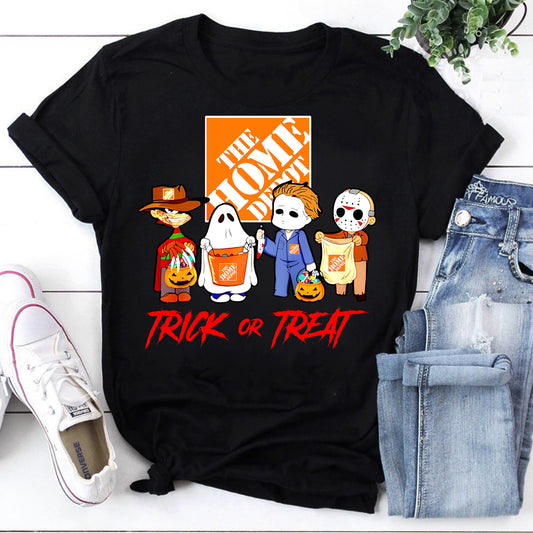 Horror Movie Characters Chibi The Home Depot Trick Or Treat Halloween T-Shirt