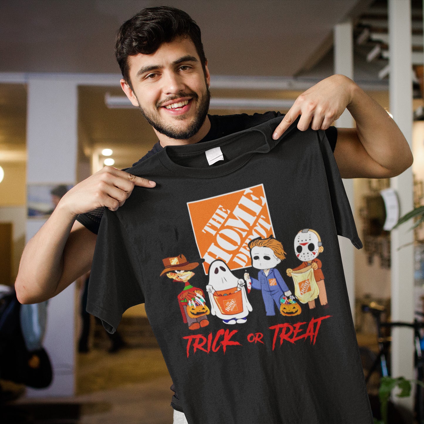 Horror Movie Characters Chibi The Home Depot Trick Or Treat Halloween T-Shirt