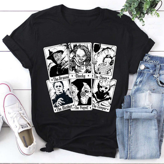 Horror Movie Characters Tarot Card T-Shirt