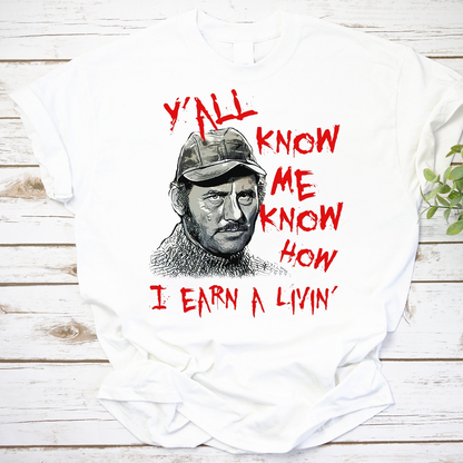 How I Earn A Living Quint Jaws Unisex Vintage T-Shirt