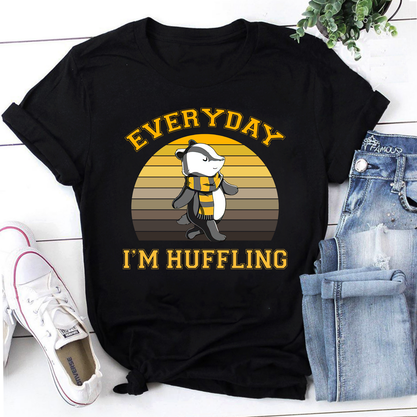 Everyday I'm Huffling Huffle Badger Vintage T-Shirt, Huffling Shirt