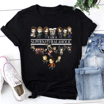 I Am A Supernaturalaholic Chibi Characters Vintage T-Shirt, Supernatural Shirt