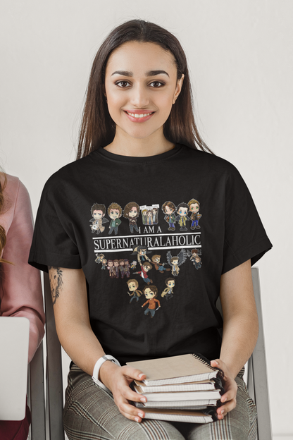 I Am A Supernaturalaholic Chibi Characters Vintage T-Shirt, Supernatural Shirt