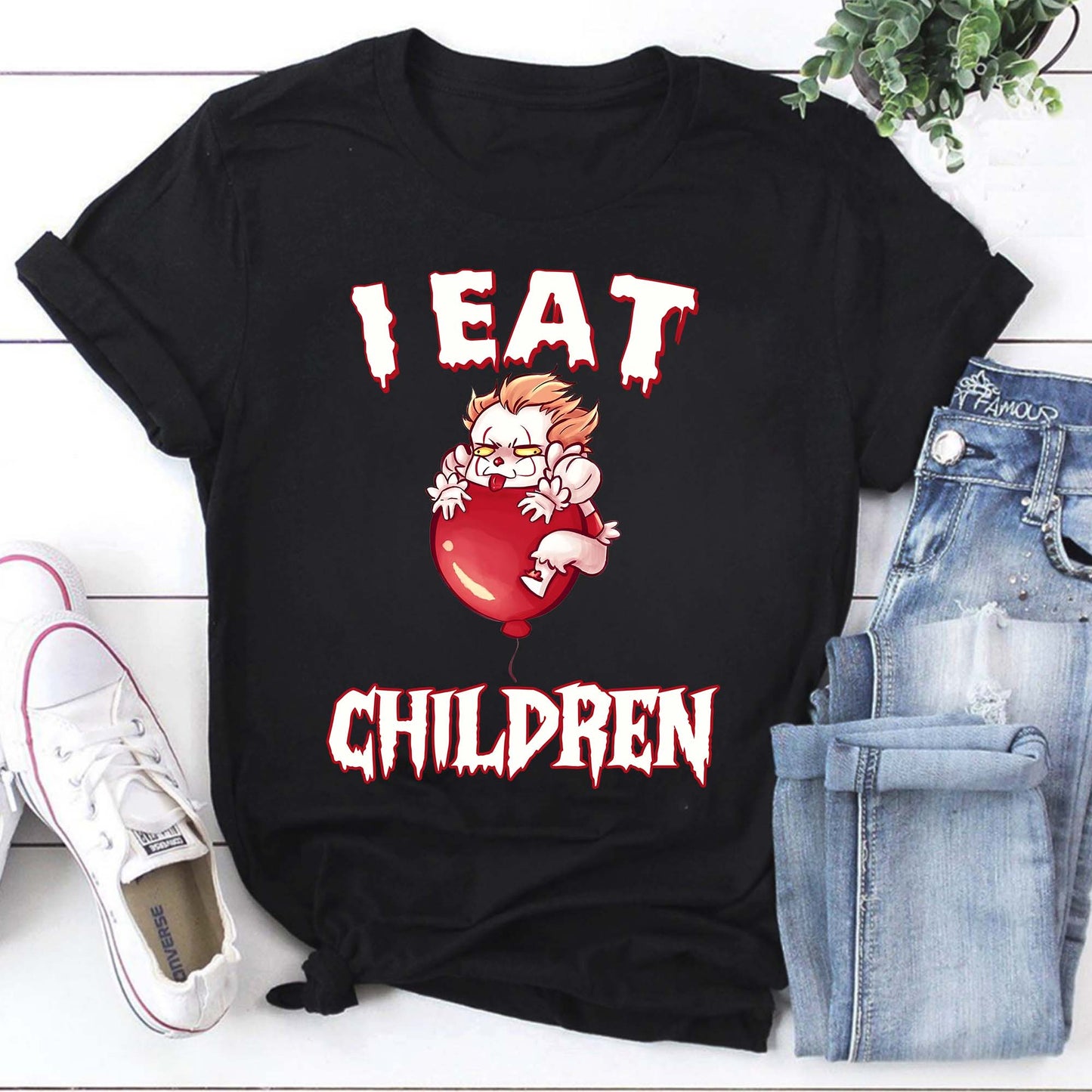 I Eat Children Shirt, Funny Evil Creepy Clown T-Shirt