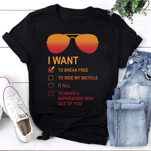 I Want to Break Free Freddie Mercury Glasses T-Shirt