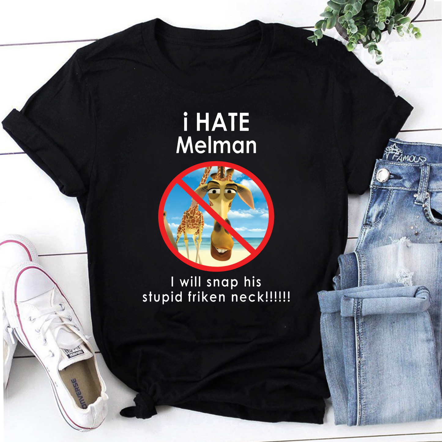 I Hate Melman I Will Snap His Stupid Friken Neck Vintage T-Shirt