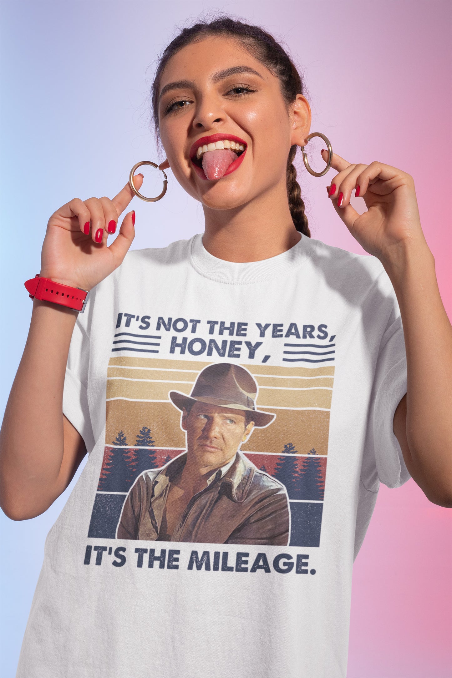 Indiana Jones It's Not The Years Honey It's The Mileage Vintage  T-Shirt