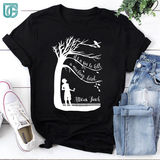 It's A Sin To Kill A Mockingbird Atticus Finch Teacher Vintage T-Shirt