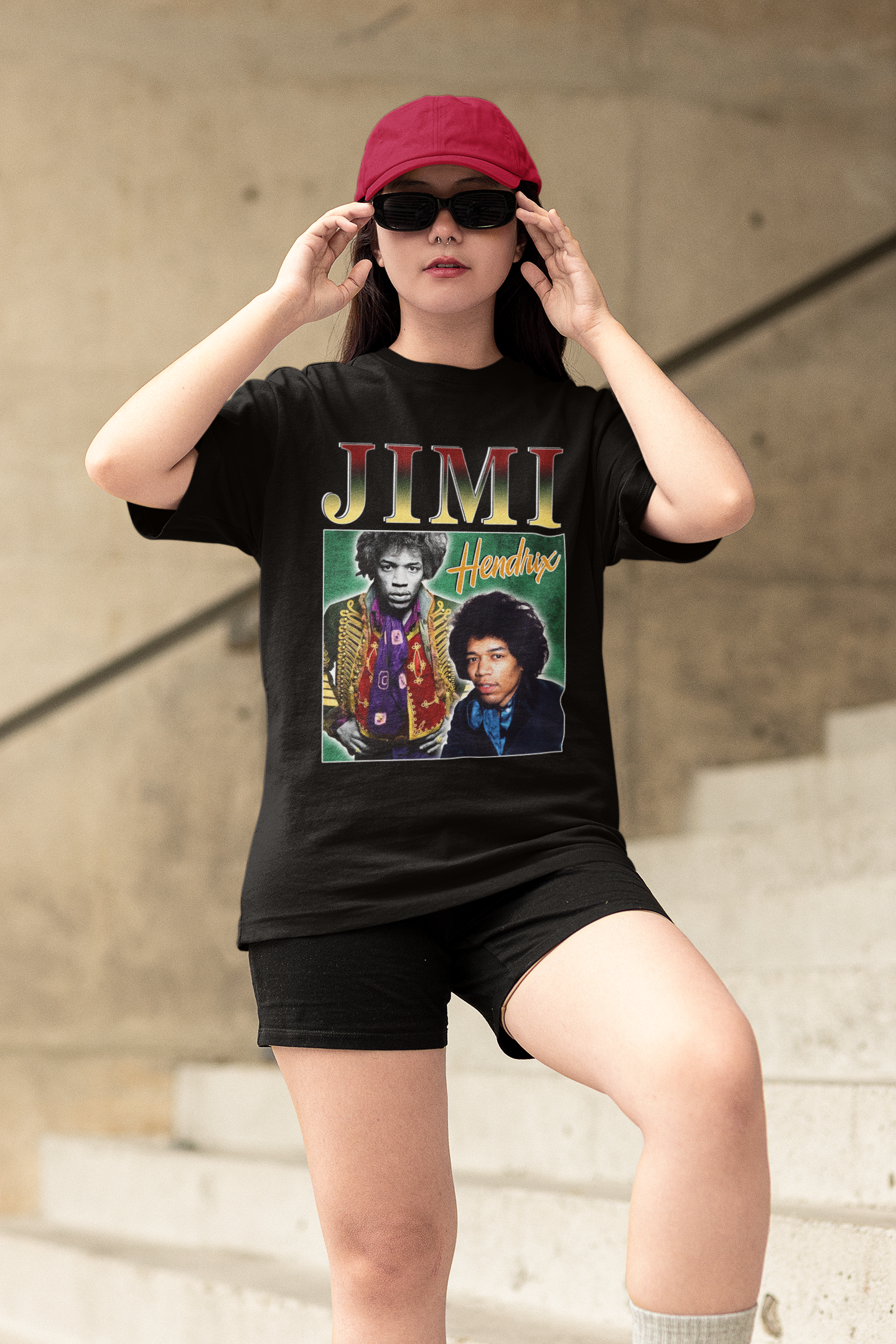 Jimi Hendrix Homage Vintage T-Shirt