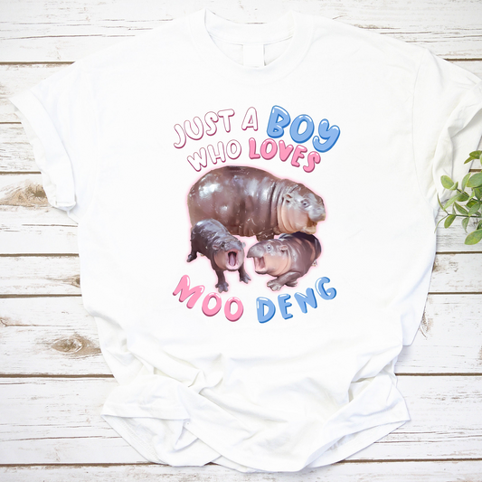 Just A Boy Who Loves Moo Deng Vintage T-Shirt