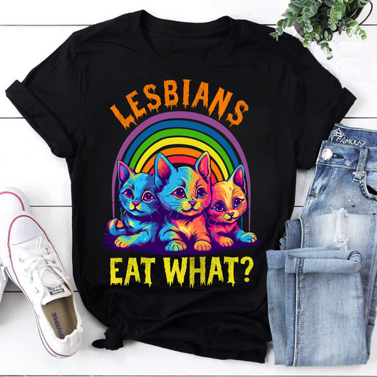 Lesbians Eat What Shirt, Funny Lgbtq Shirt, Cat Lover Shirt