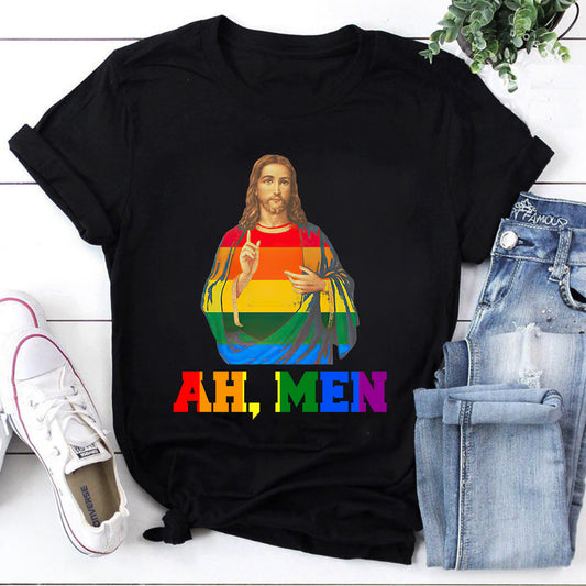 Funny LGBT Ah Men T-Shirt, LGBT Christian Shirt