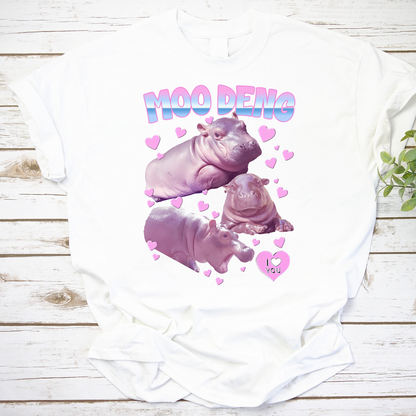 Moo Deng I Love You Vintage T-Shirt