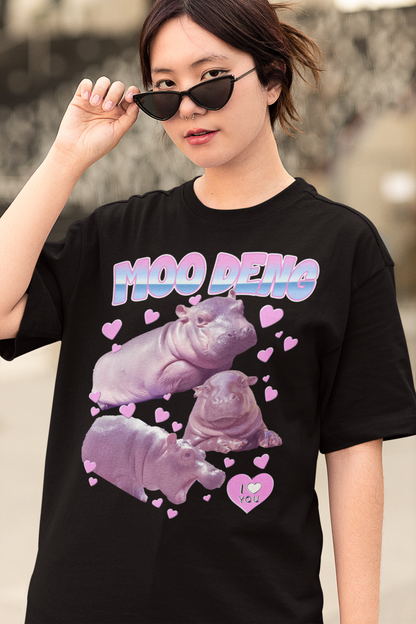 Moo Deng I Love You Vintage T-Shirt