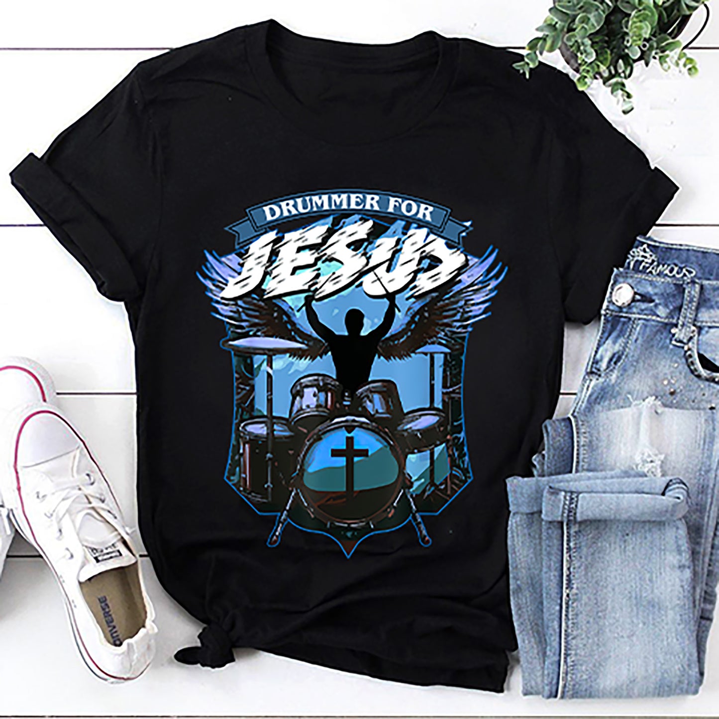 Christian Drummer Jesus T-Shirt