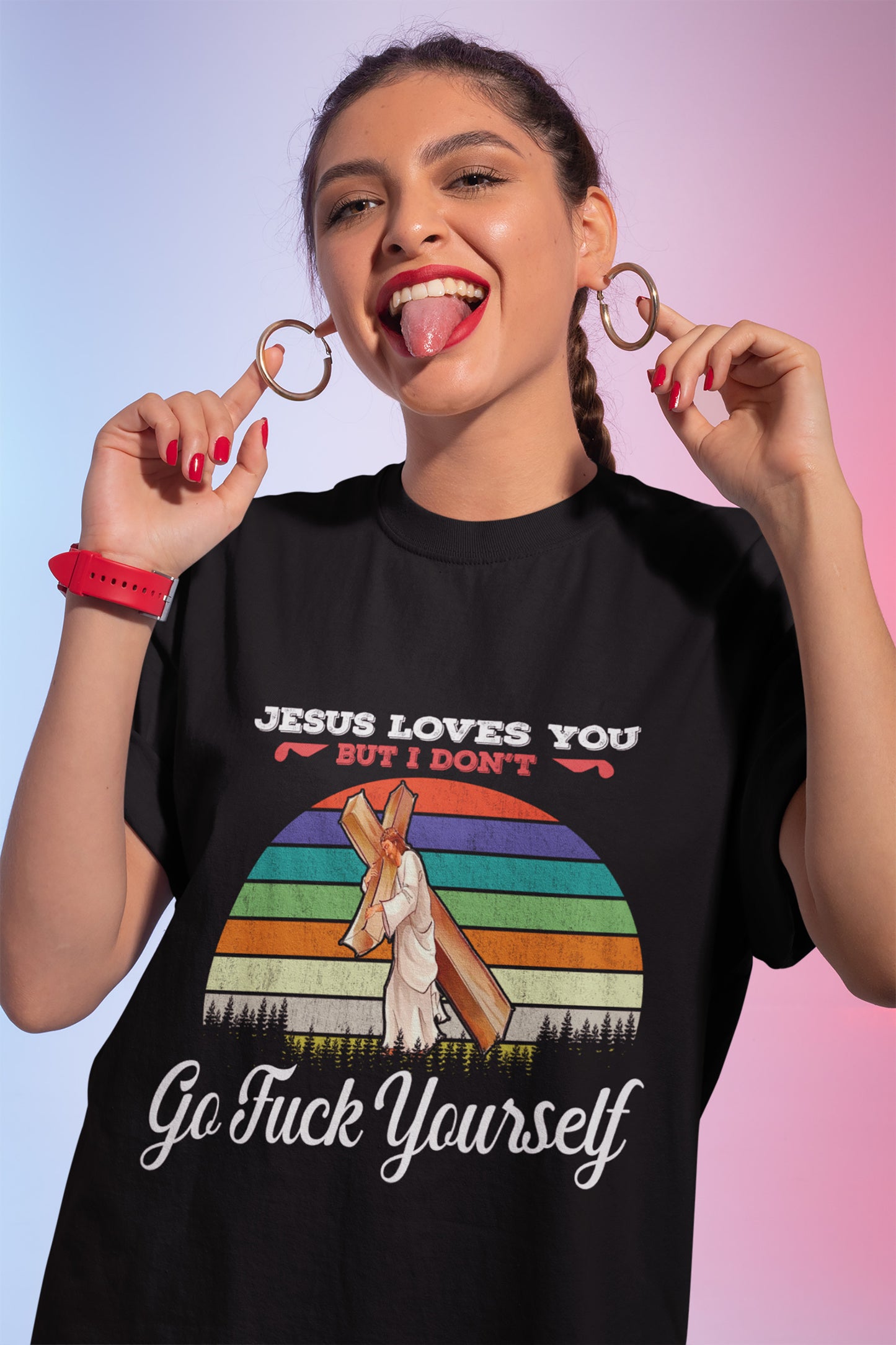 Vintage Jesus Loves You But I Dont Design Great Gift T-Shirt