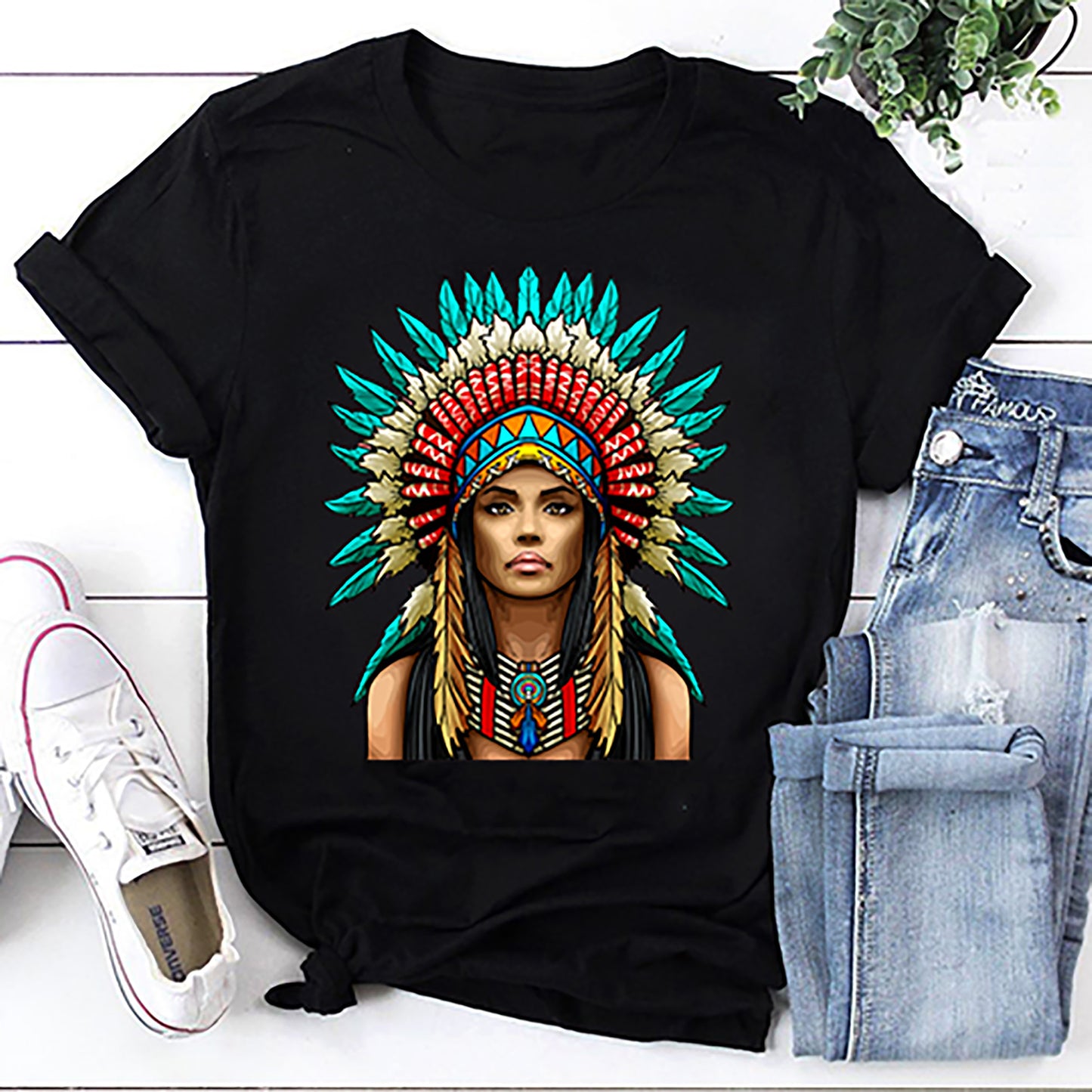 Native Americans Woman Indian Warriors T-Shirt