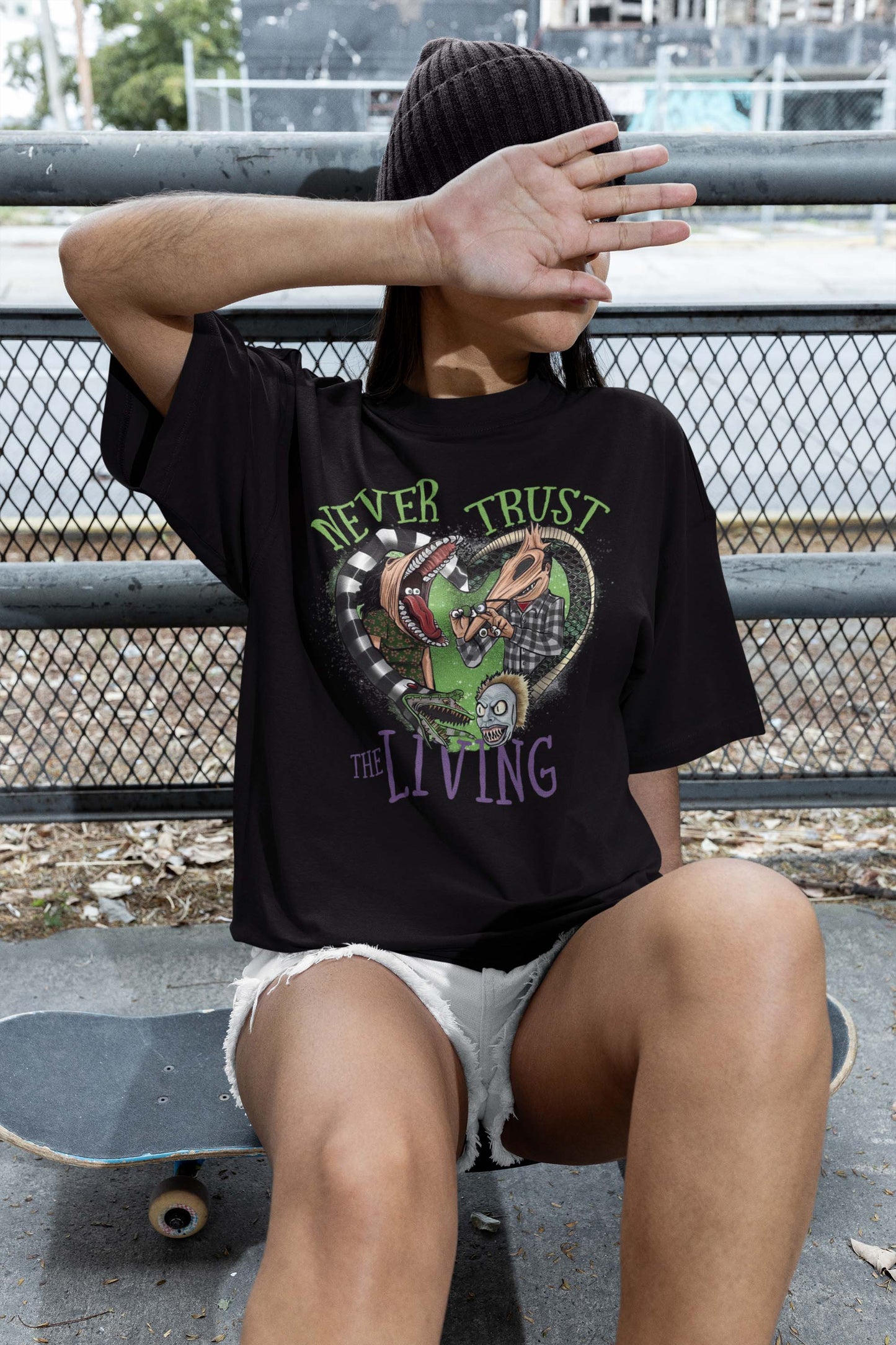 Never Trust The Living Shirt, Beetlejuice Quote Shirt