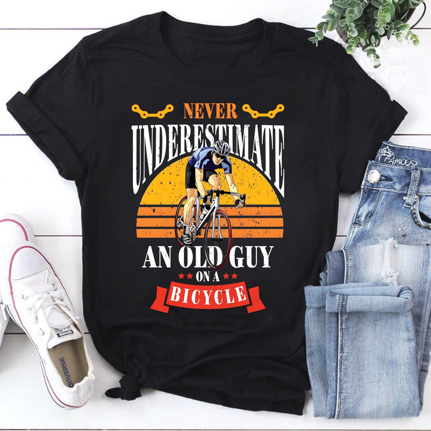 Never Underestimate An Old Guy On A Bicycle Shirt-ID25092434