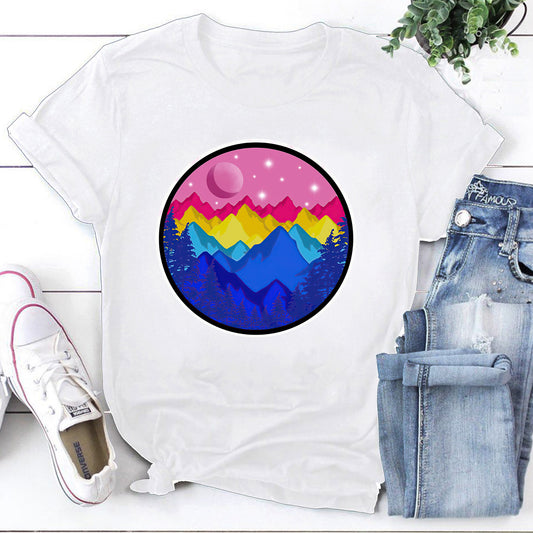 Pansexual Pride Mountain Unisex T-Shirt, LGBT Shirt