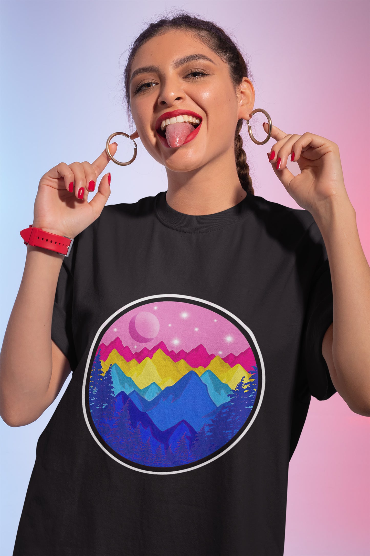 Pansexual Pride Mountain Unisex T-Shirt, LGBT Shirt