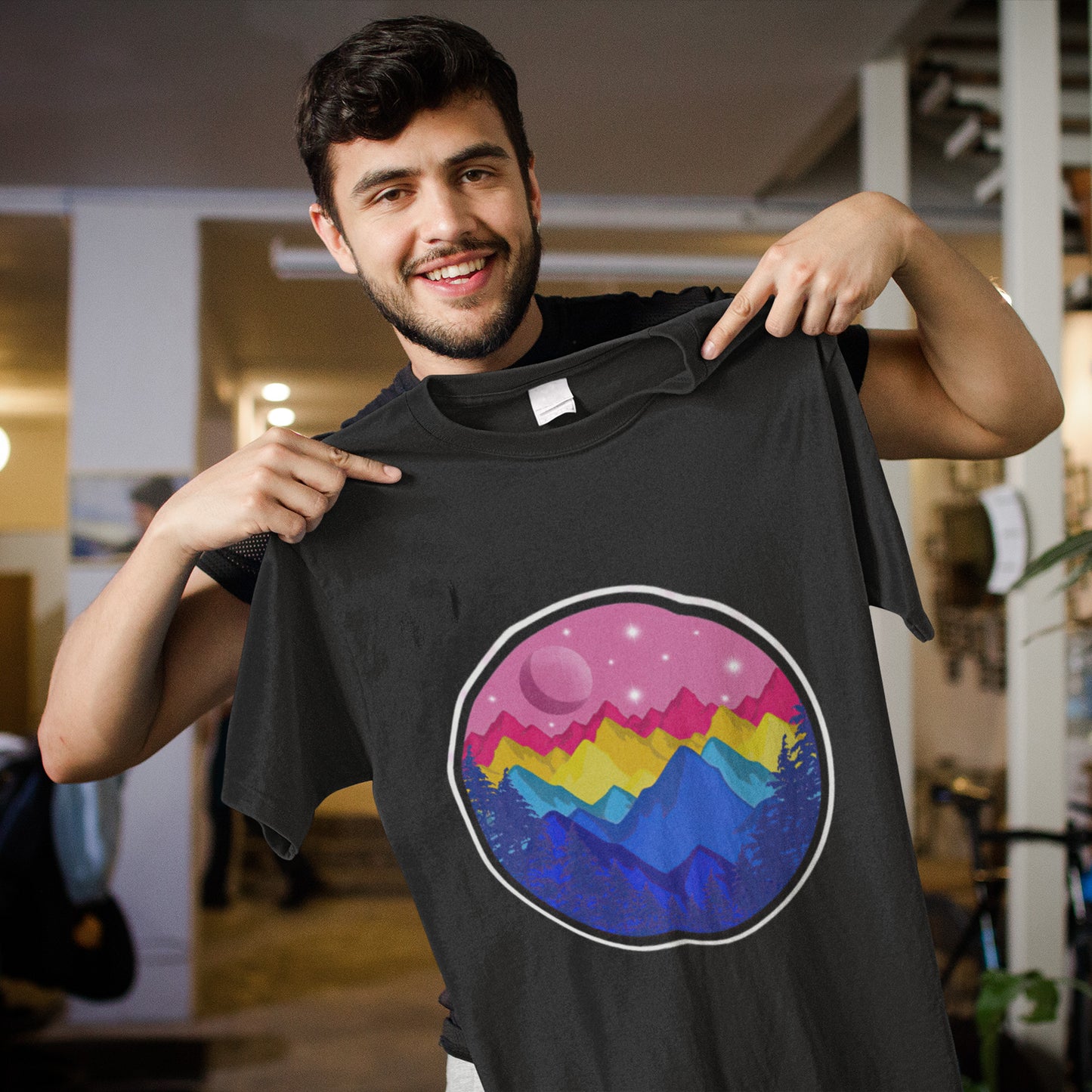 Pansexual Pride Mountain Unisex T-Shirt, LGBT Shirt