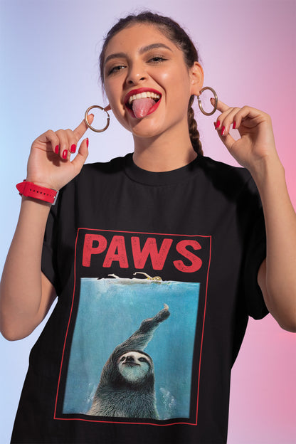 Paws Sloth Funny Jaws Mashup T-Shirt