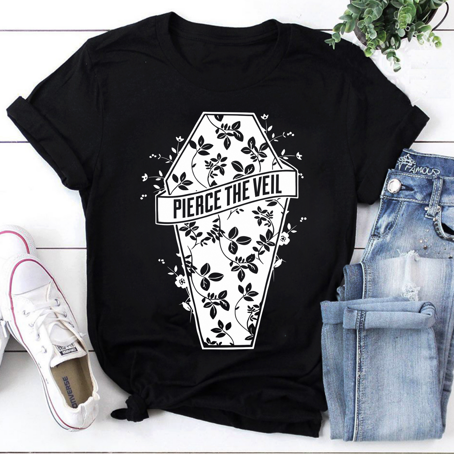 Pierce Flower Pierce The Veil Unisex Vintage T-Shirt