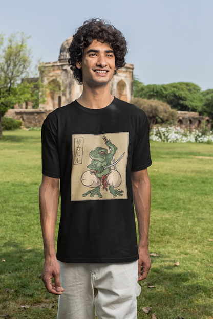 Samurai Frog Bishudo Japanese Samurai Retro Bushido Warrior Vintage T-Shirt