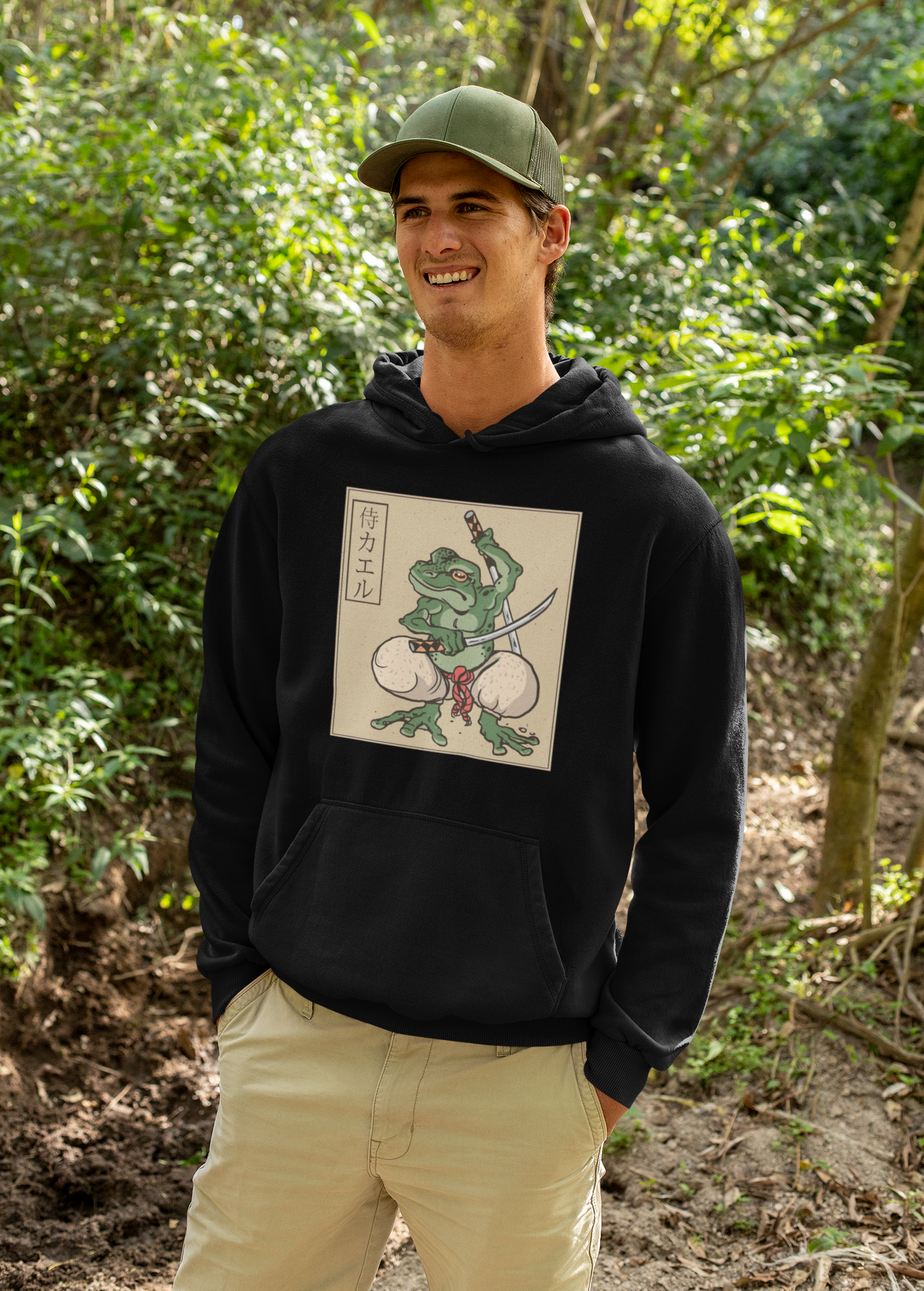 Samurai Frog Bishudo Japanese Samurai Retro Bushido Warrior Vintage T-Shirt