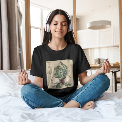 Samurai Frog Bishudo Japanese Samurai Retro Bushido Warrior Vintage T-Shirt