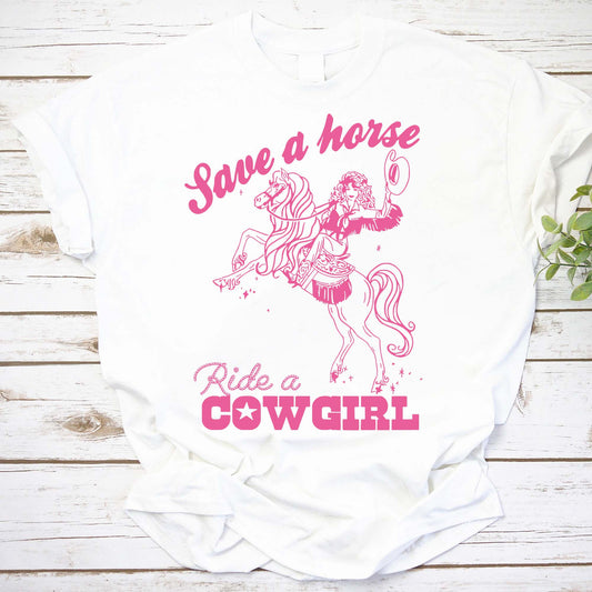 Save A Horse Ride A Cowgirl Shirt, Lgbtq Lover Tee