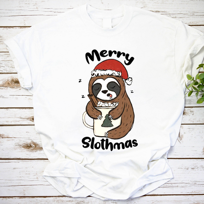 Sloth Merry Slothmas Vintage Retro T-Shirt