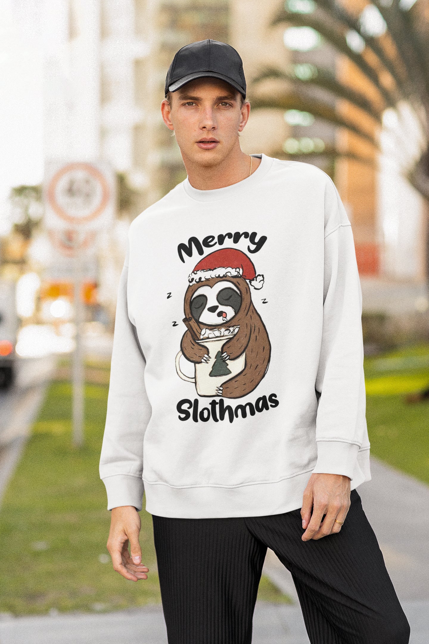 Sloth Merry Slothmas Vintage Retro T-Shirt