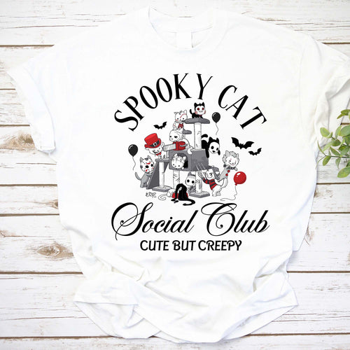 Spooky Cat Social Club Shirt, Horror Kitties Halloween Shirt