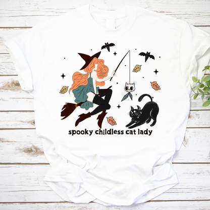 Spooky Childless Cat Lady Vintage T-Shirt