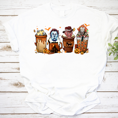 Spooky Coffee Halloween Vintage T-Shirt